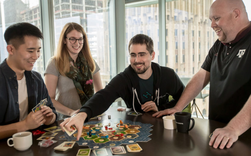 game night at the Two Sigma Houston Office