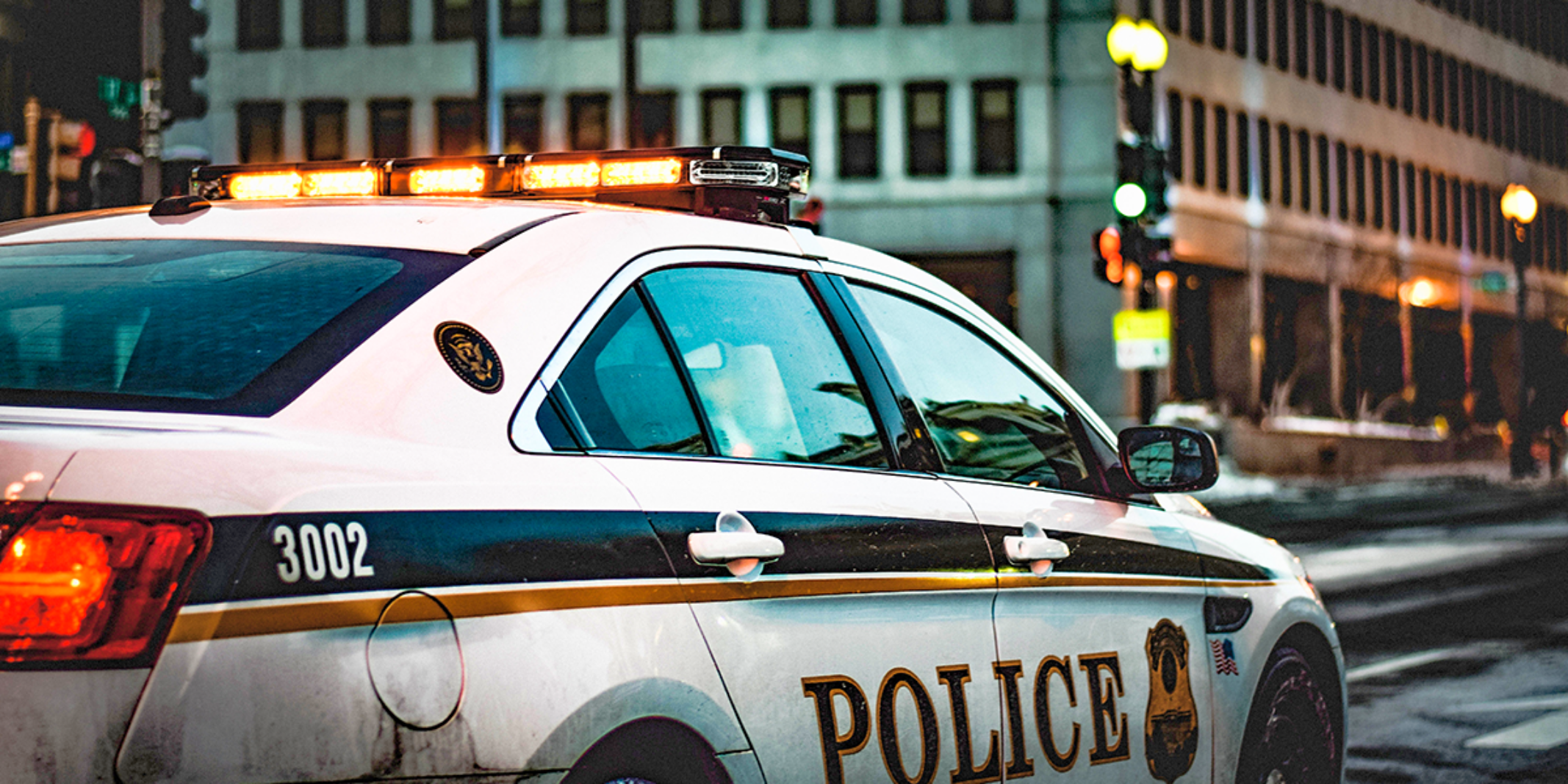 Police car in a U.S. city.