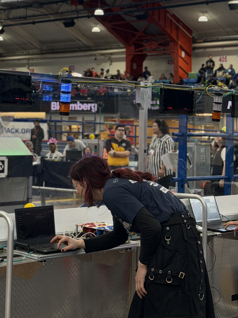student at robotics competition
