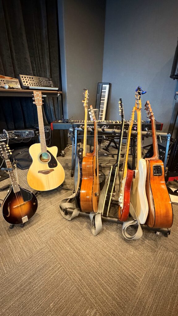 guitars in the Two Sigma music room