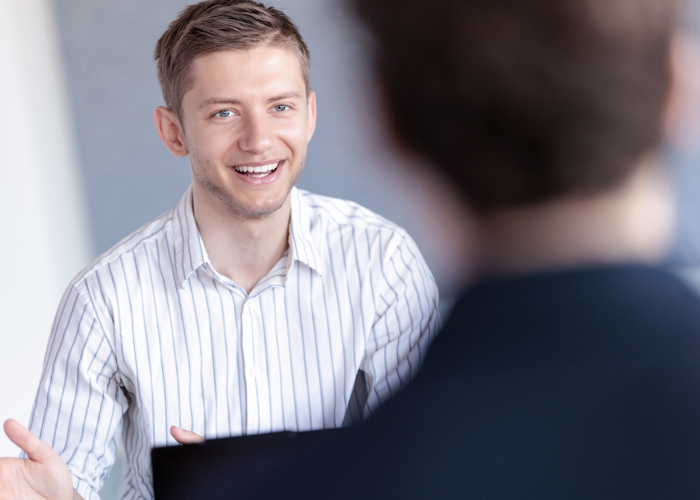 employee smiling