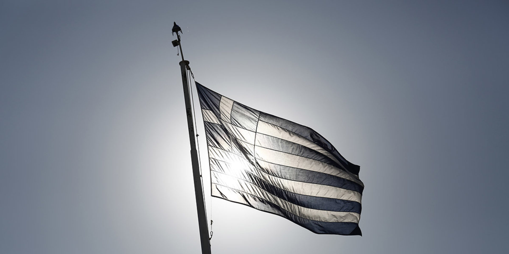 Greek Flag on a flag pole
