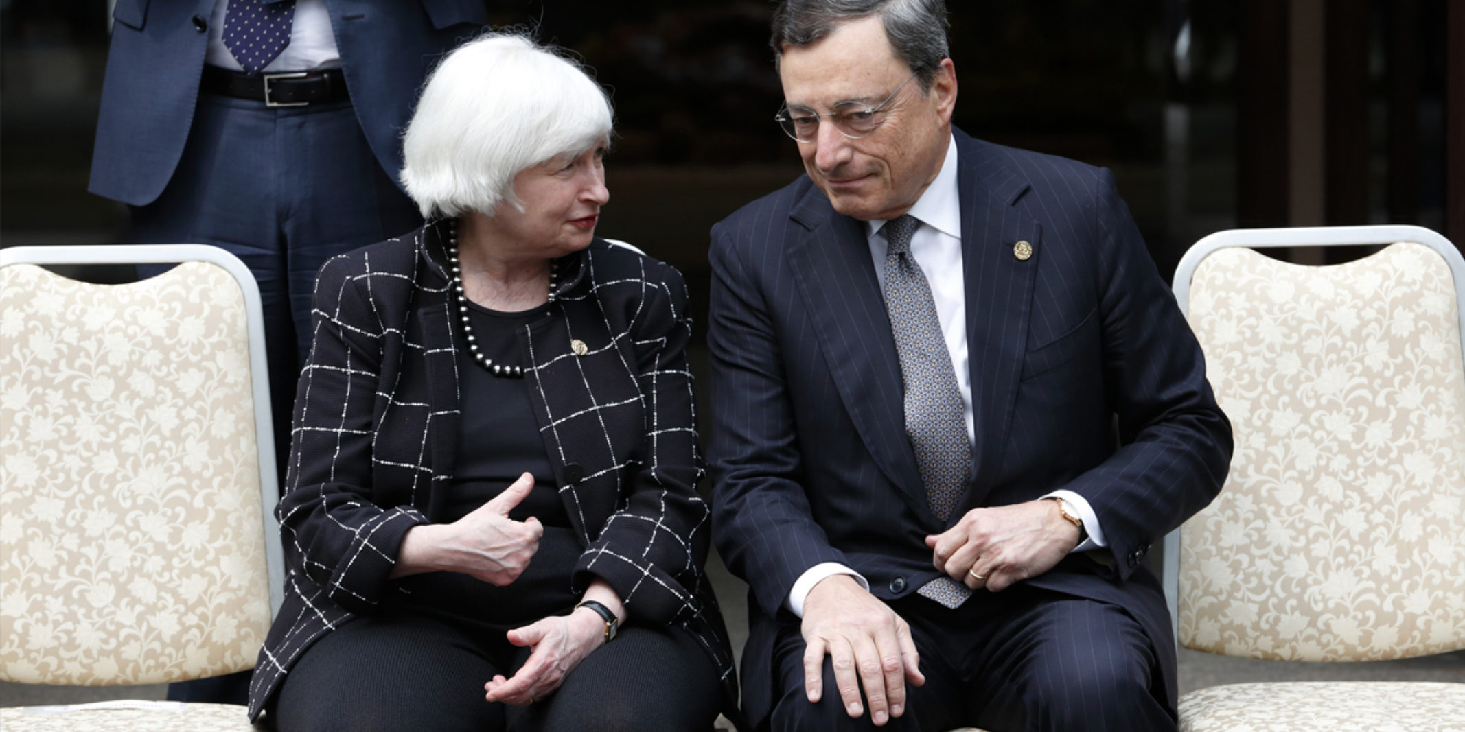 Janet Yellen Talking to another member of the federal Reserve