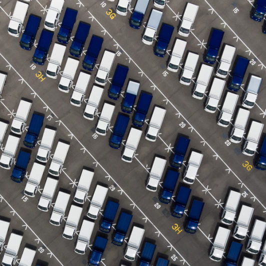 aeriel view of a parking lot