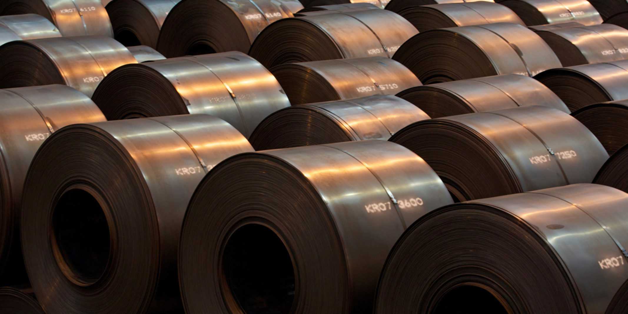 a picture of rolls of rolled up metal