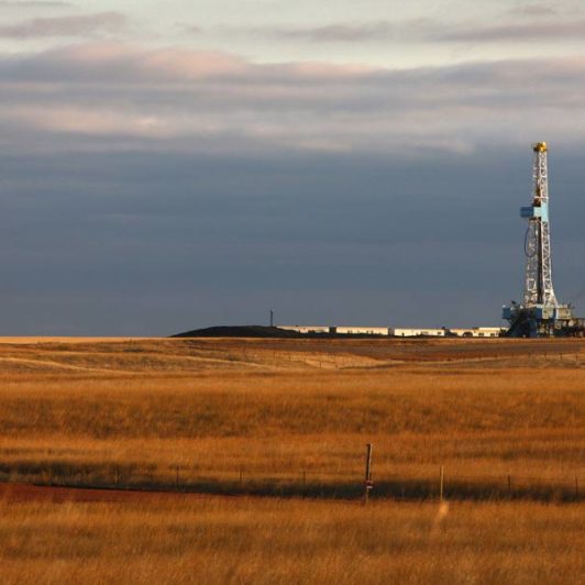 Picture of grassy oilfield