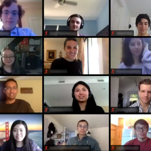 Screenshot of Two Sigma Interns on a virtual call